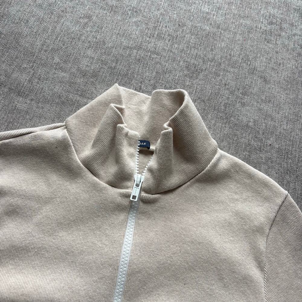 Brandy Melville Cotton Cream Cropped Zip Jacket - Picture 2 of 5